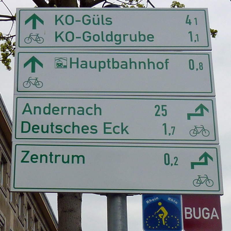 Radwegweisung Koblenz